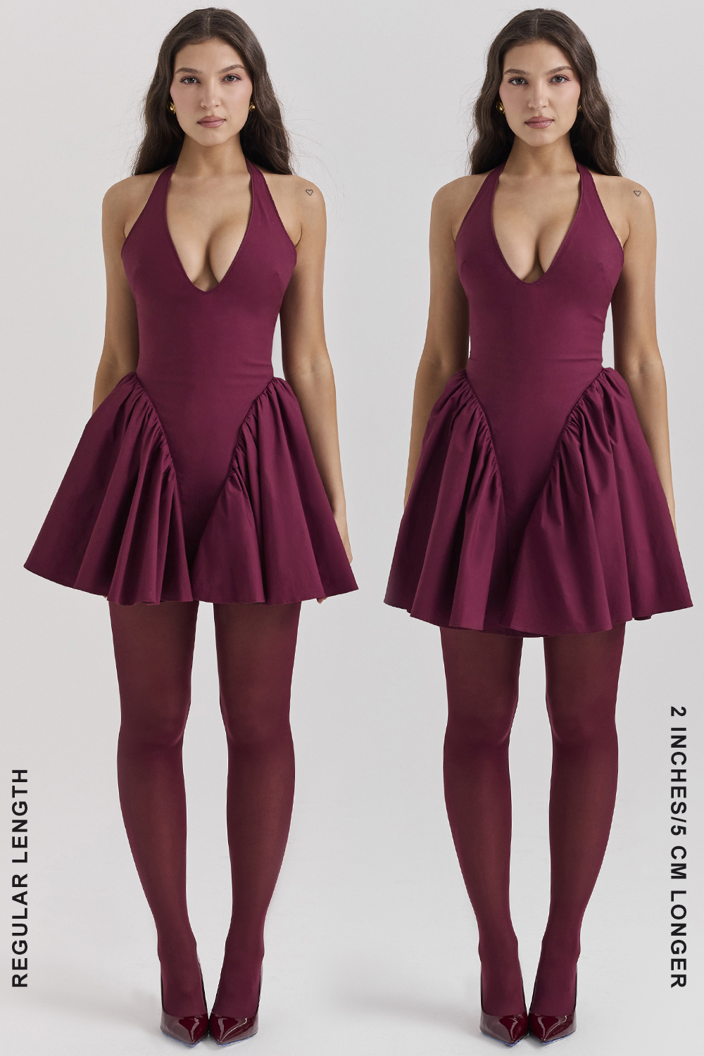 Valentia Wine Halter Mini Dress - luluinthesky