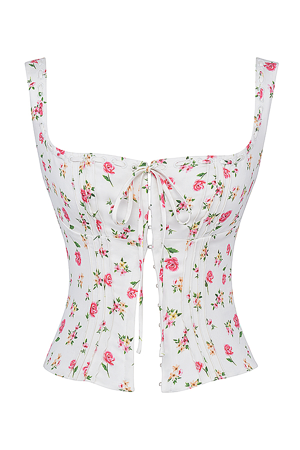 Chicca Rose Print Floral Top - luluinthesky