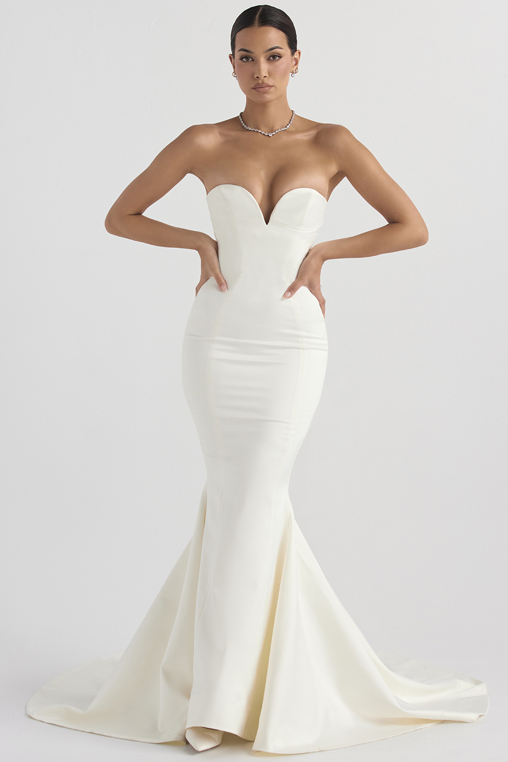 Giselle Ivory Satin Strapless Bridal Gown - luluinthesky