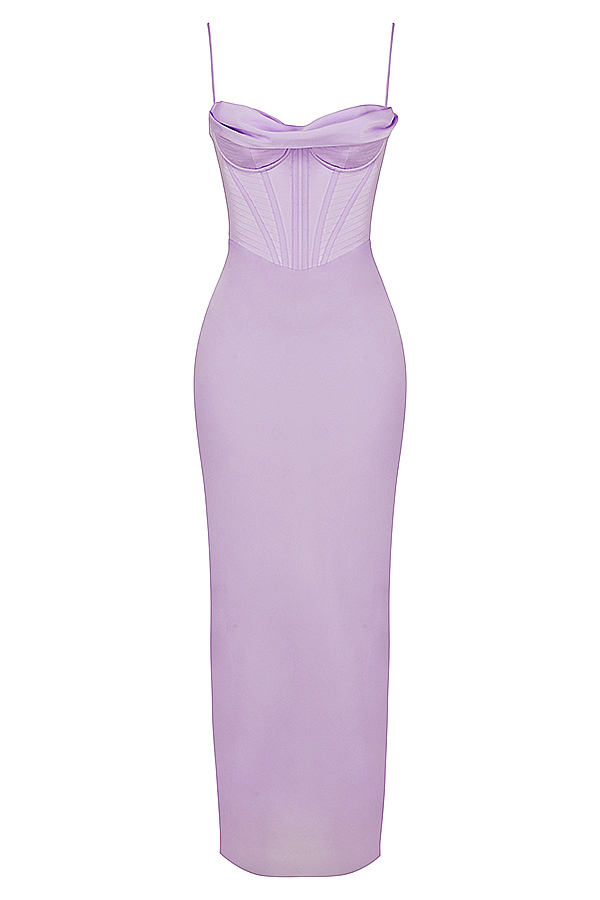 Charmaine Lavender Corset Maxi Dress - luluinthesky
