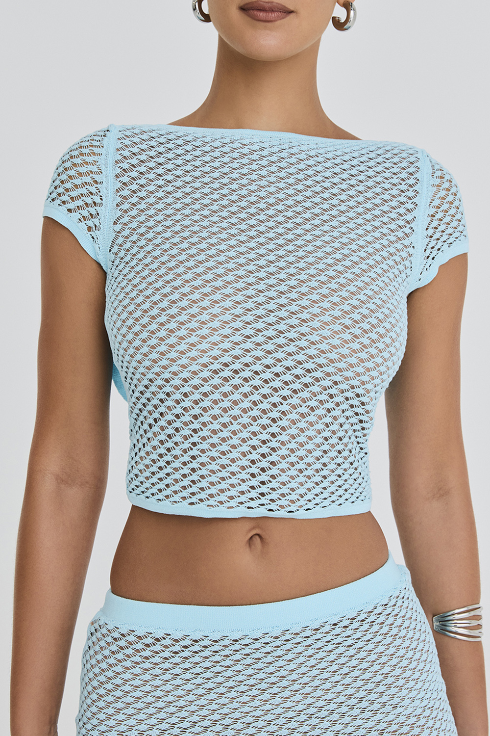 Mistress Rocks Seafoam Knit Open Back Ruffle Top - SALE - luluinthesky