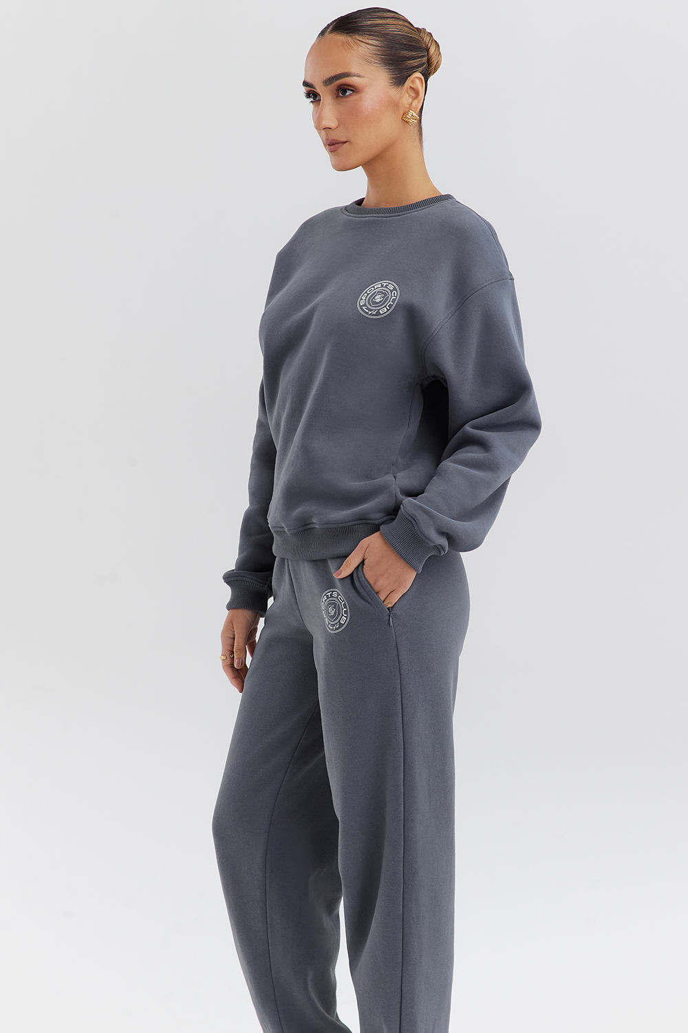 Haze Slate Crew Neck Sweatshirt - luluinthesky
