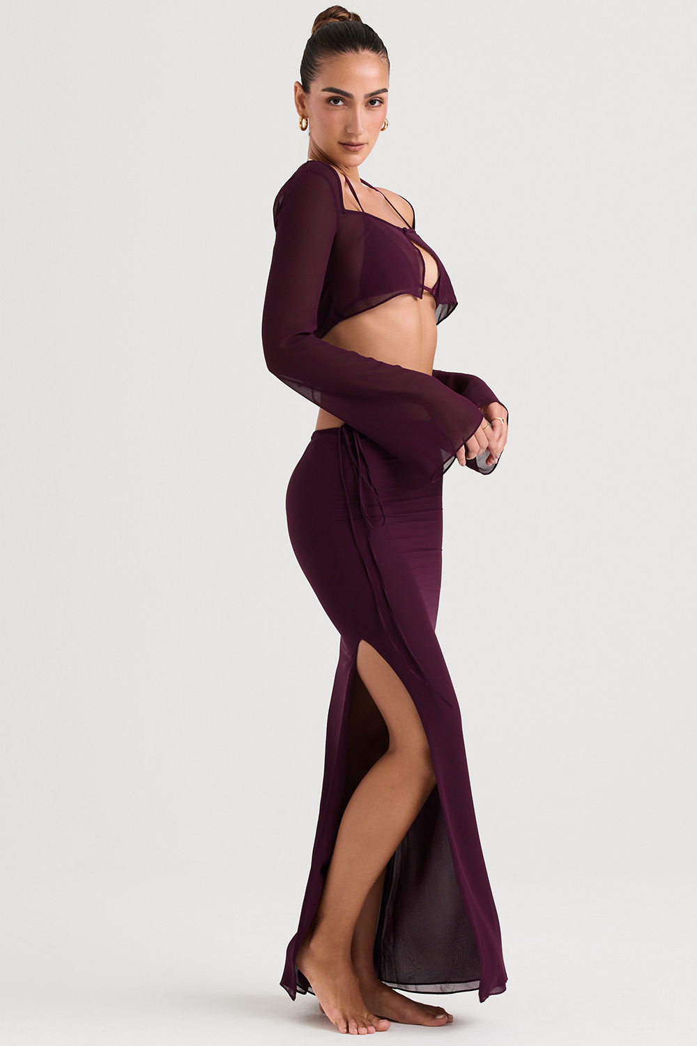 Amalfi Prune Cutout Maxi Skirt - luluinthesky