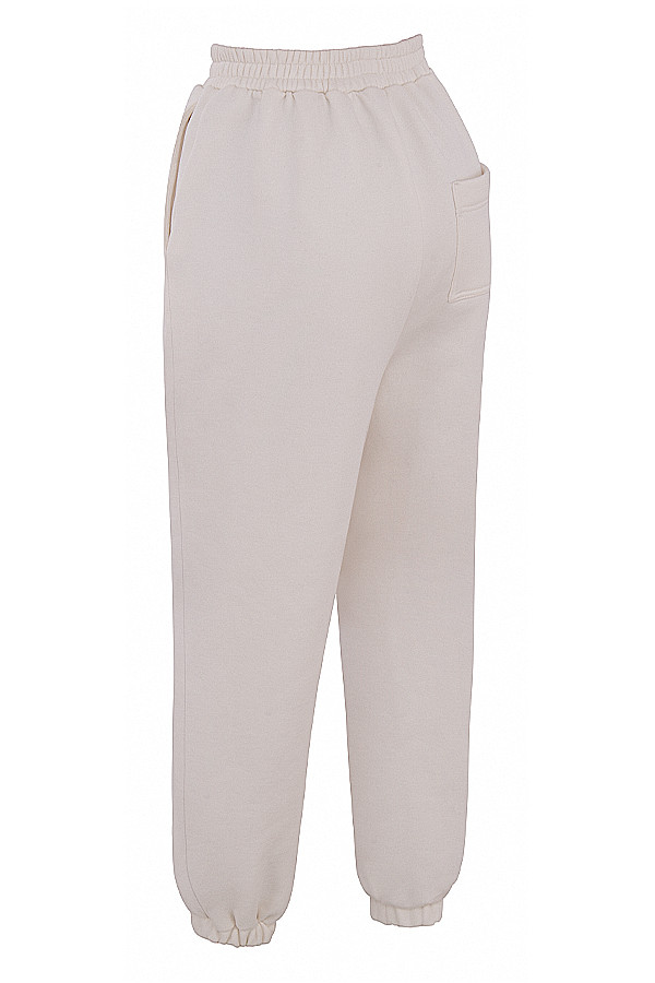 Sky Off White Fleece Back Jogging Trousers - luluinthesky