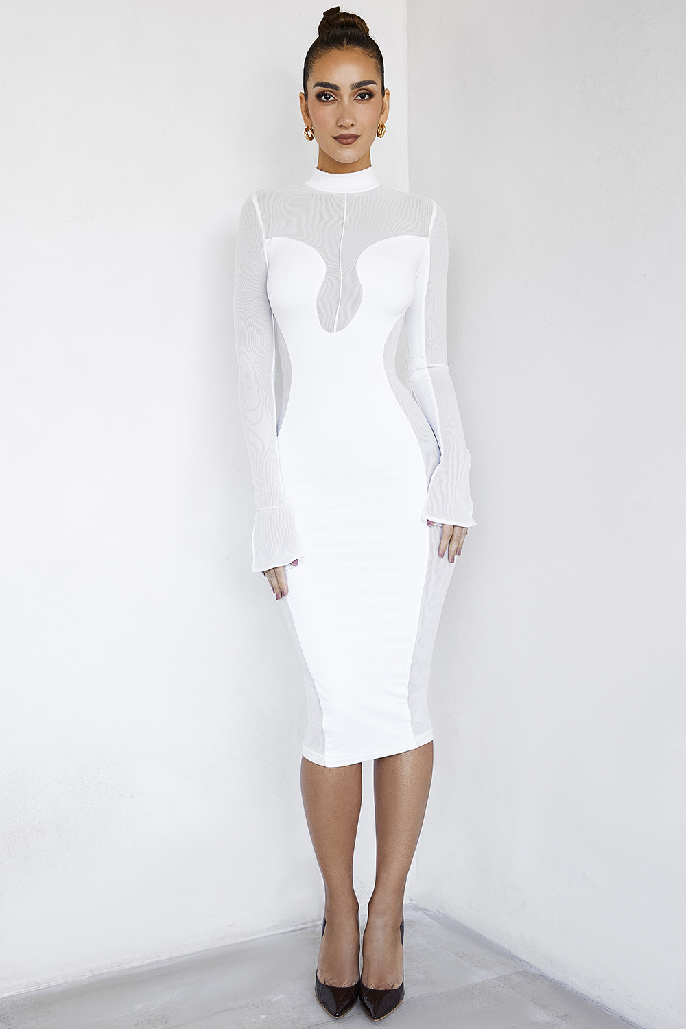 ValourMistress Rocks  White Panelled Midi Dress - SALE - luluinthesky