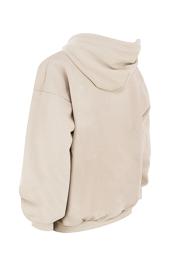 Halo Oatmeal Cotton Fleece-Back Oversized Hoodie - luluinthesky