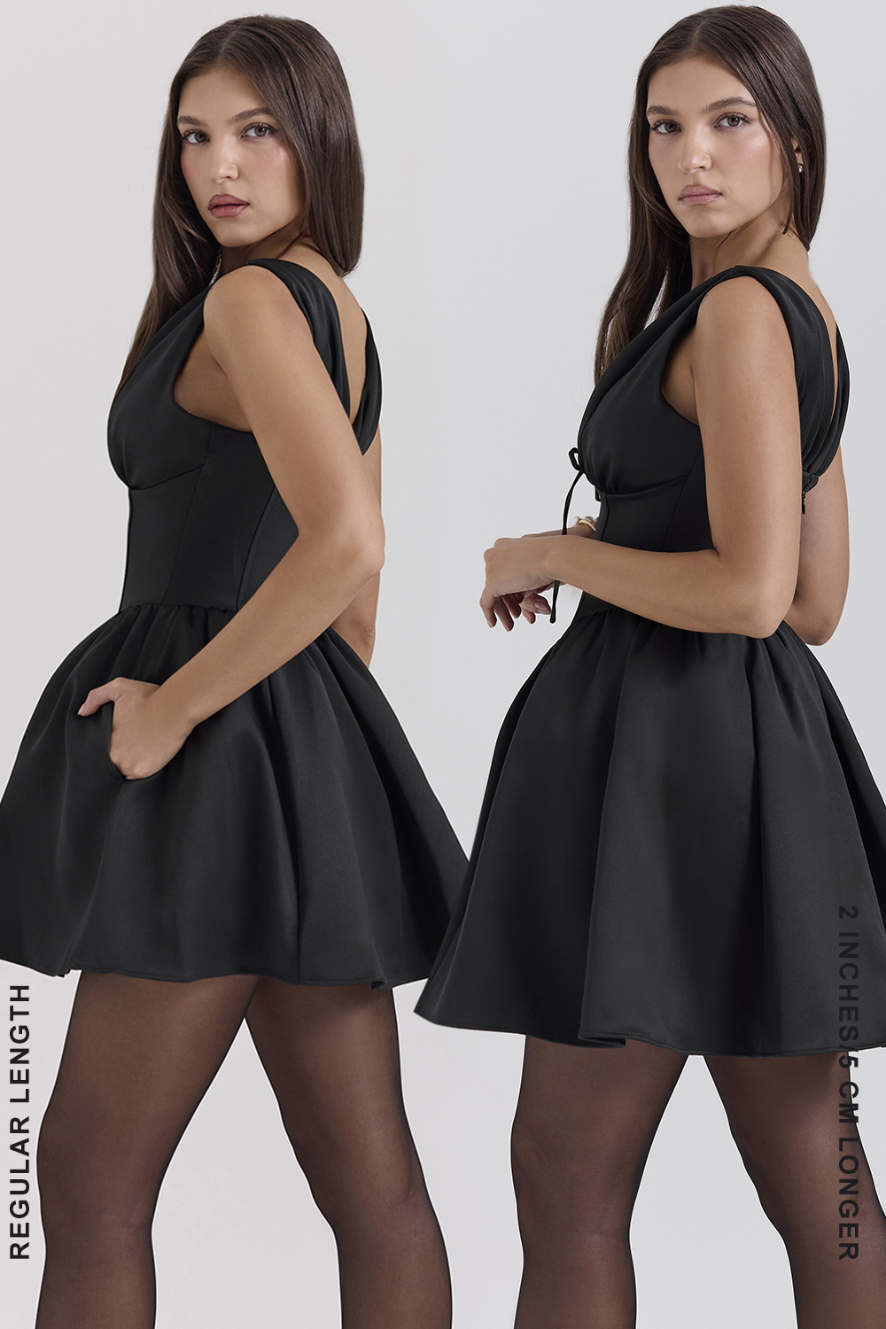 Emmeliette Black Satin Mini Dress - SALE - luluinthesky