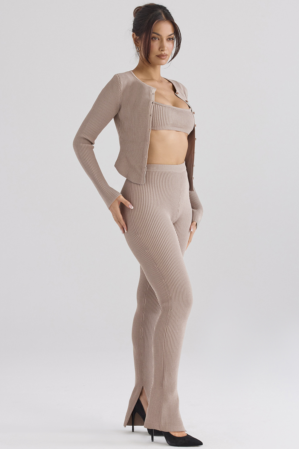 Mitzi Taupe Ribbed Knit Leggings - SALE - luluinthesky