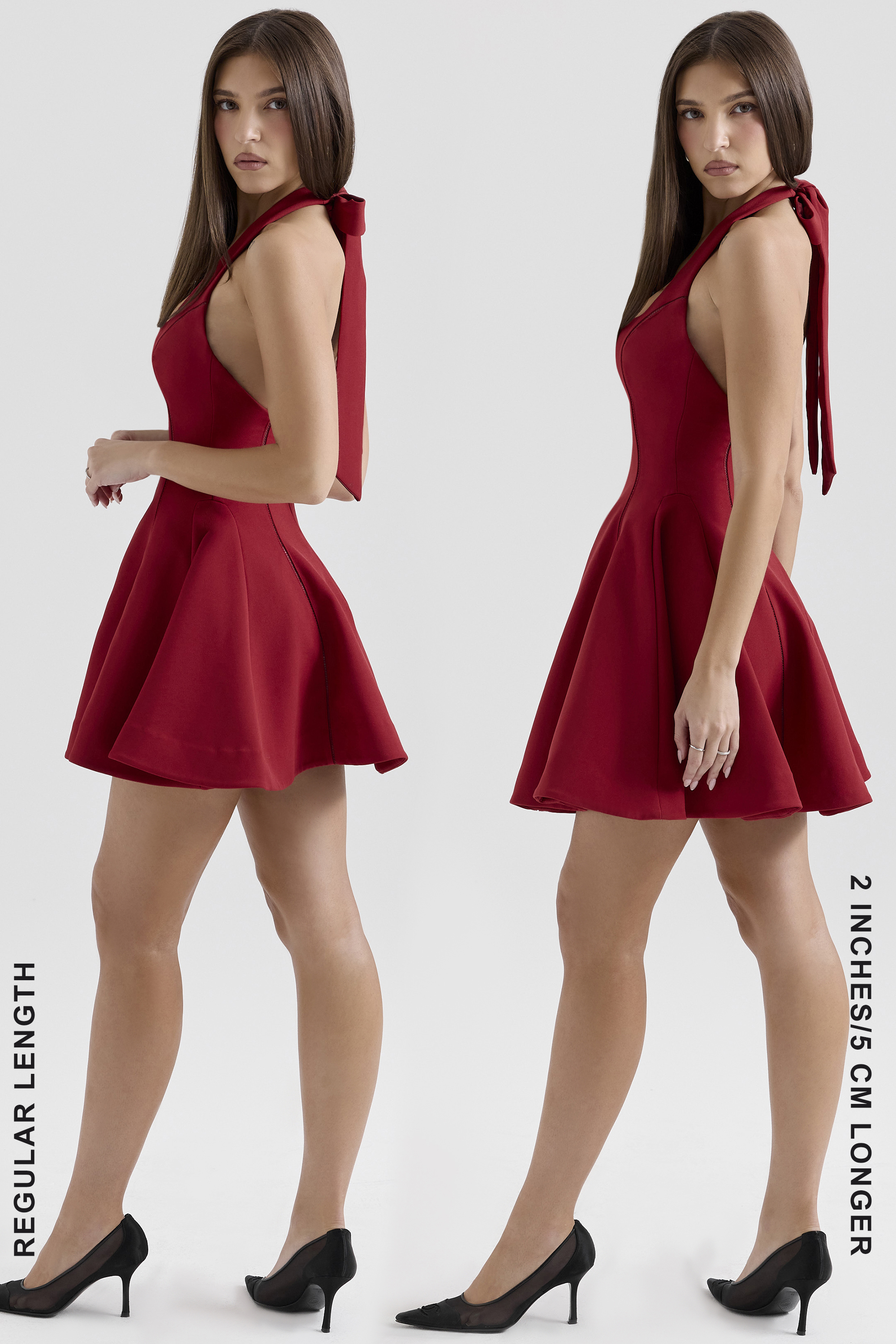 Loulette Red Halter Neck Bow Mini Dress - luluinthesky