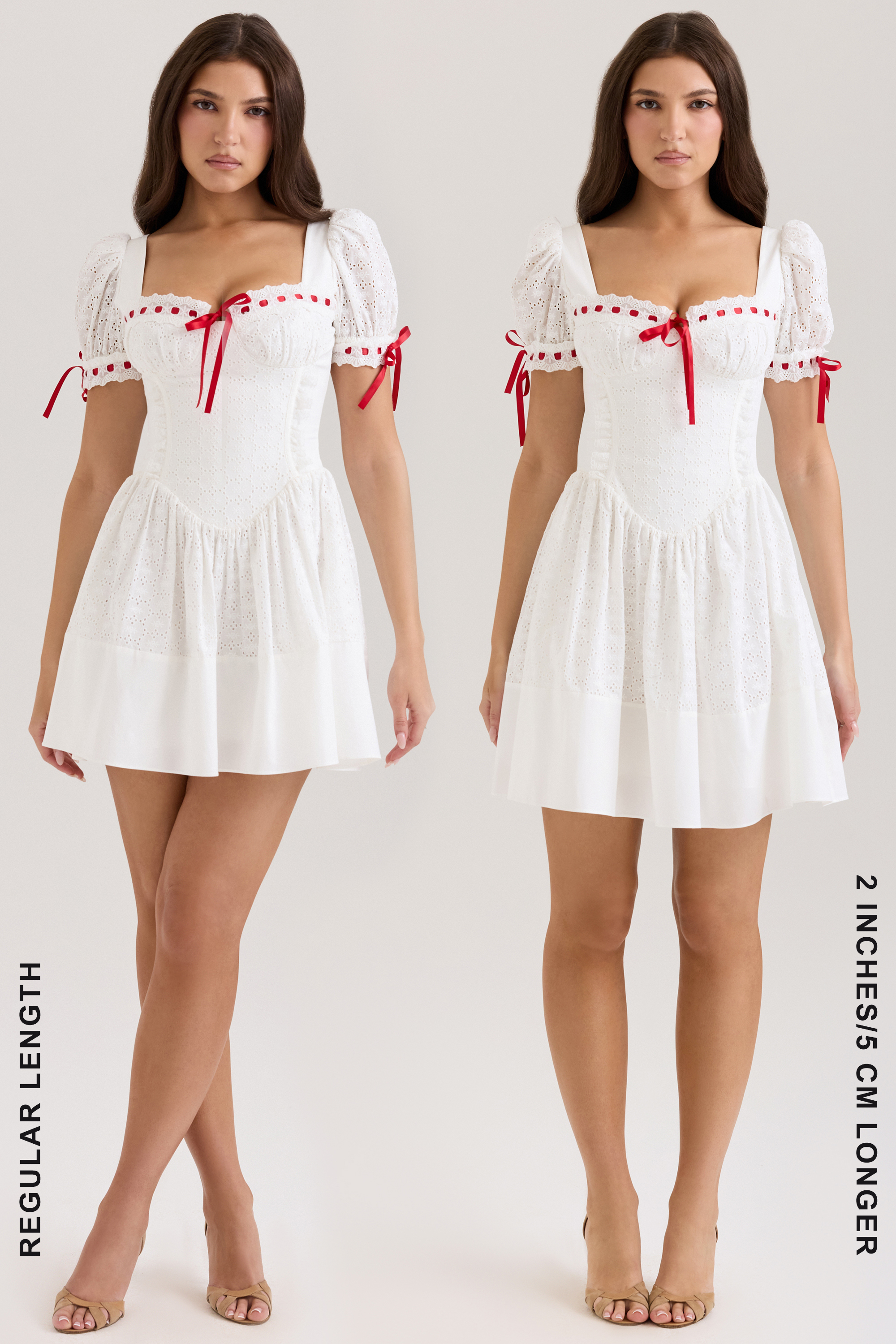 Jana White Broderie Anglaise Puff Sleeve Mini Dress - luluinthesky