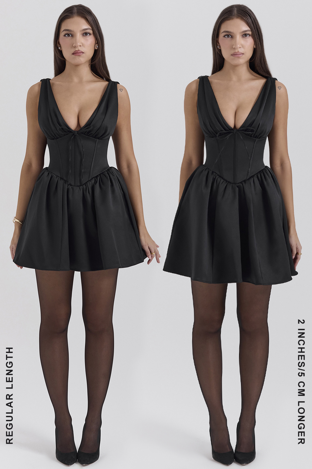 Emmeliette Black Satin Mini Dress - SALE - luluinthesky