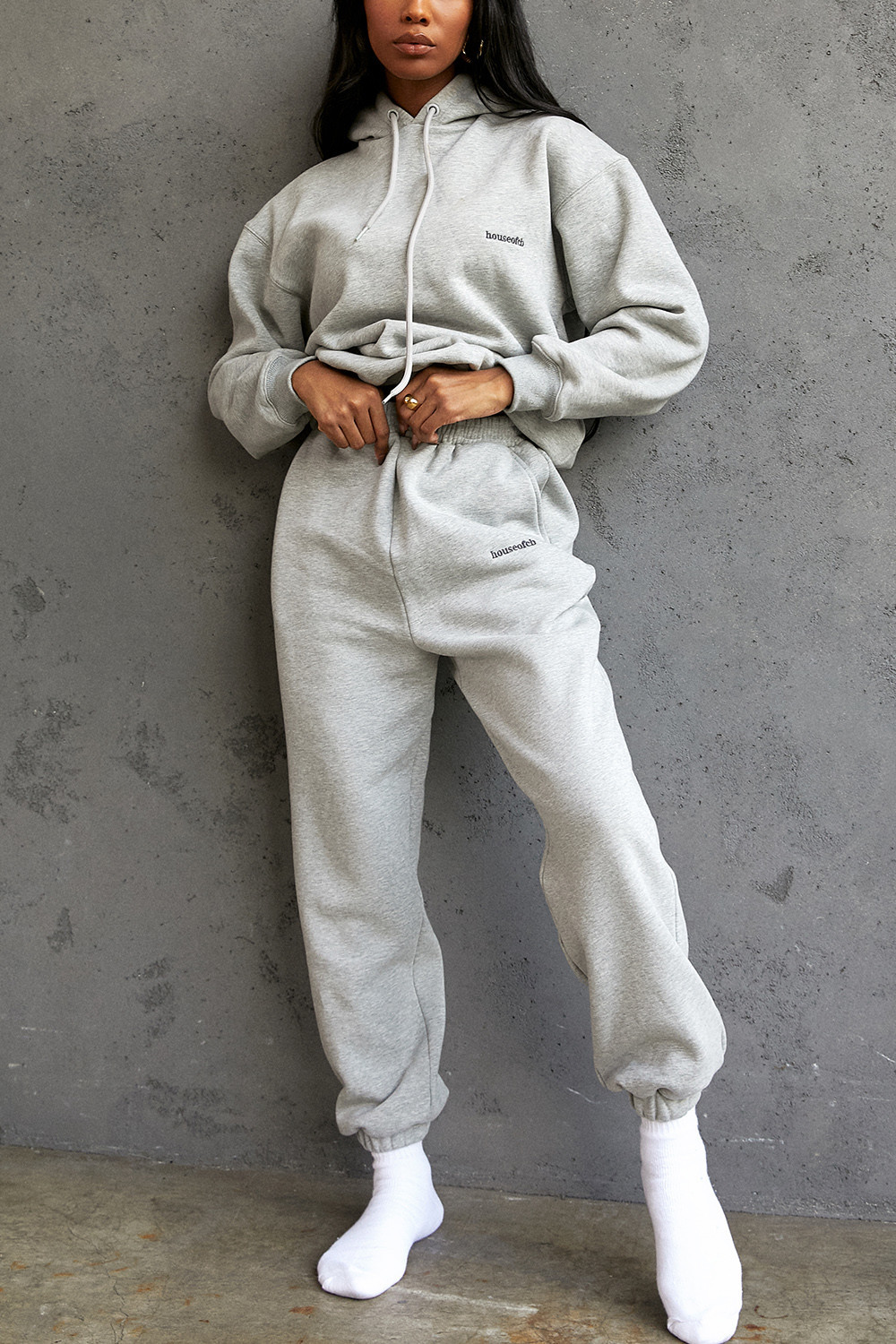 Sky Grey Fleece Back Jogging Trousers - luluinthesky