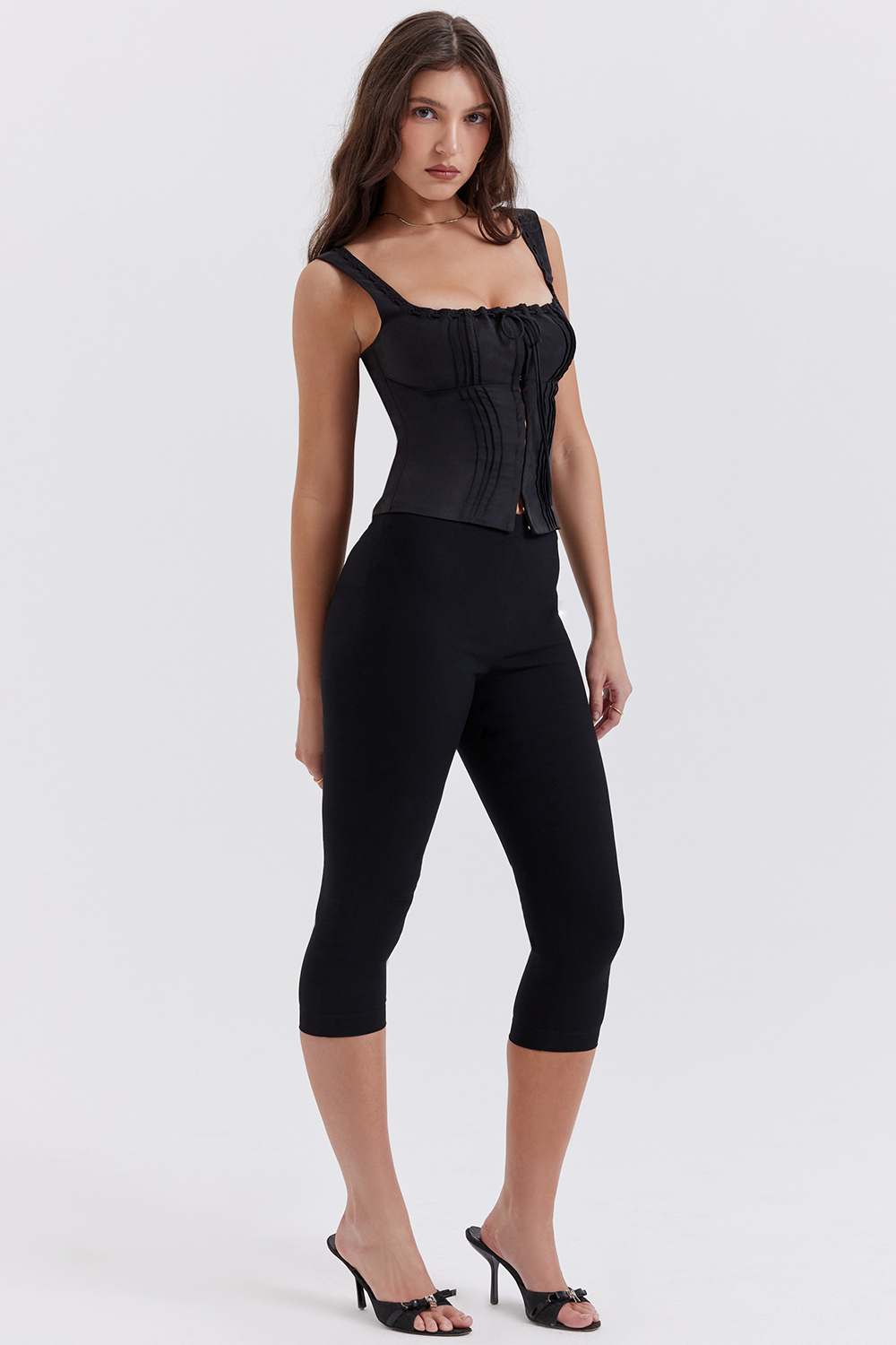 Halima Black Capri Trousers - luluinthesky