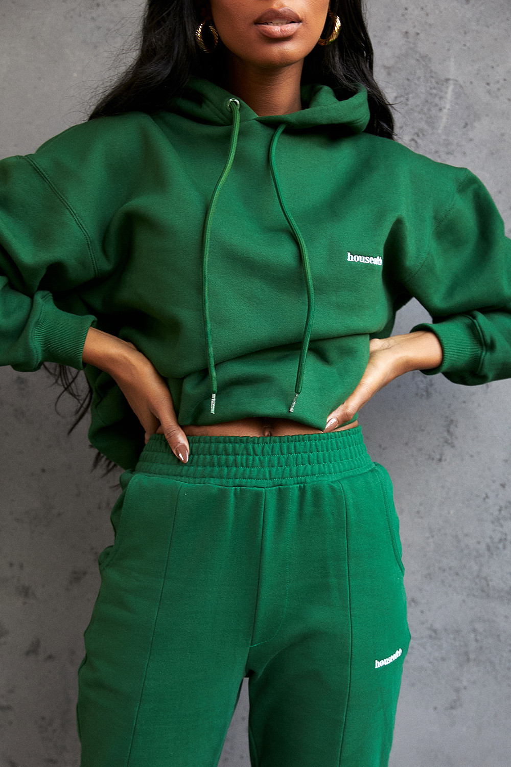 Halo Green Cotton Fleece-Back Oversized Hoodie - luluinthesky