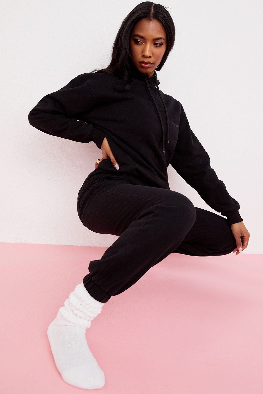 Halo Ink Cotton Fleece-Back Oversized Hoodie - luluinthesky