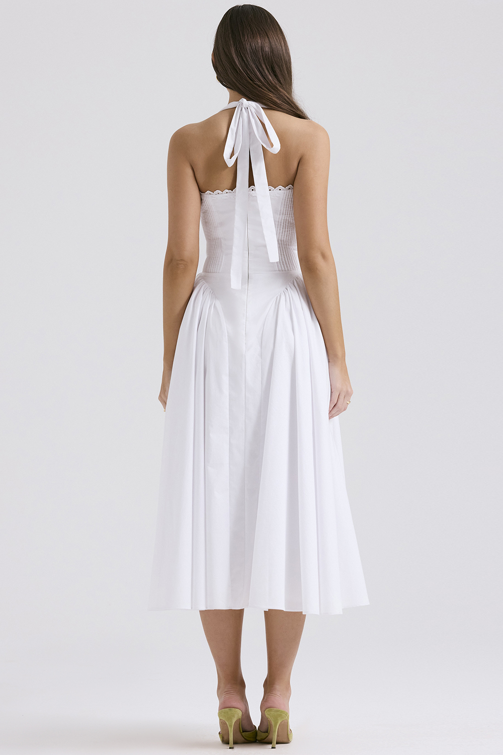 Adabella White Cotton Halter Sundress - luluinthesky