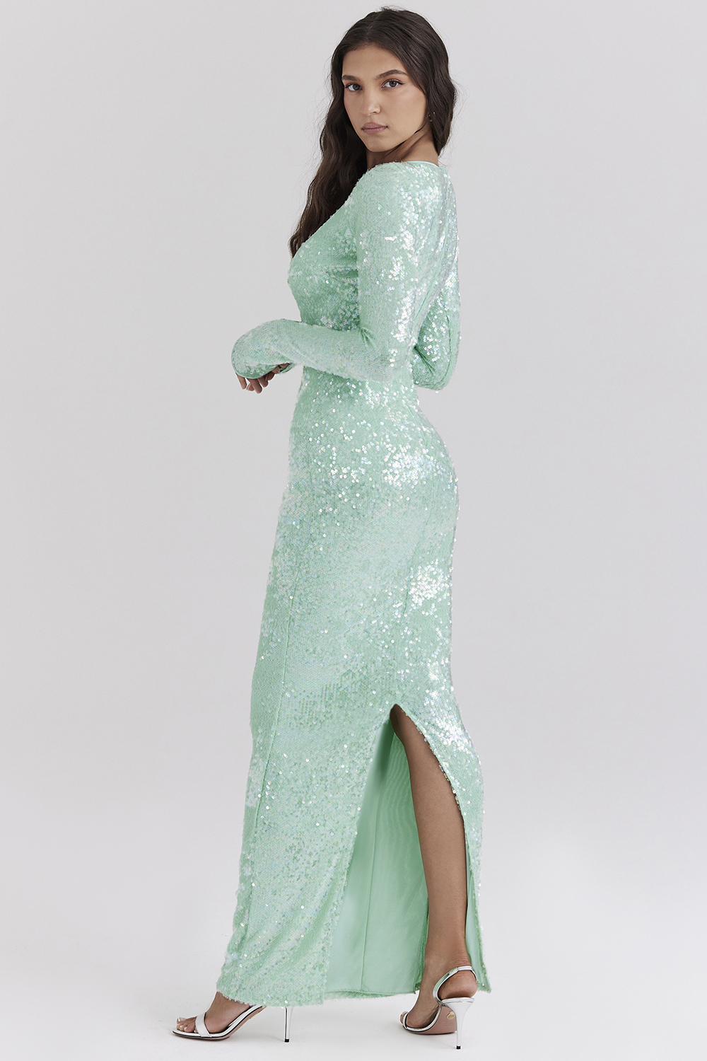 Titania Seafoam Sequin Maxi Gown - luluinthesky