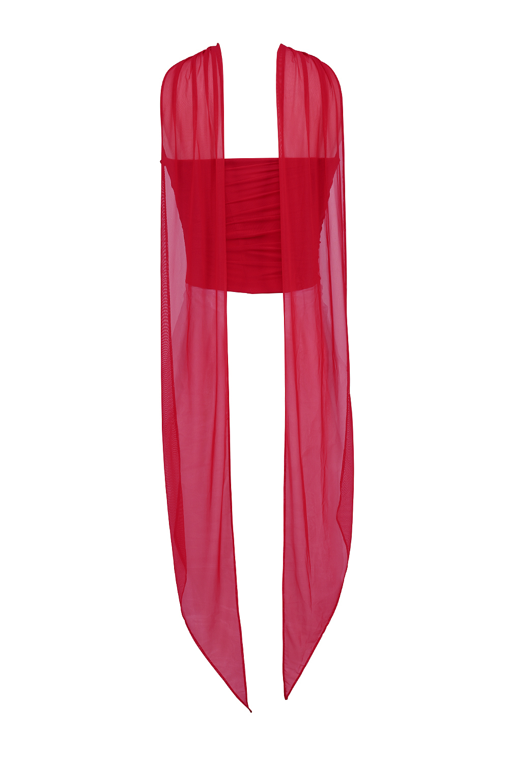 Hallie Holly Red Strapless Corset Top with Detachable Neck Scarf - luluinthesky