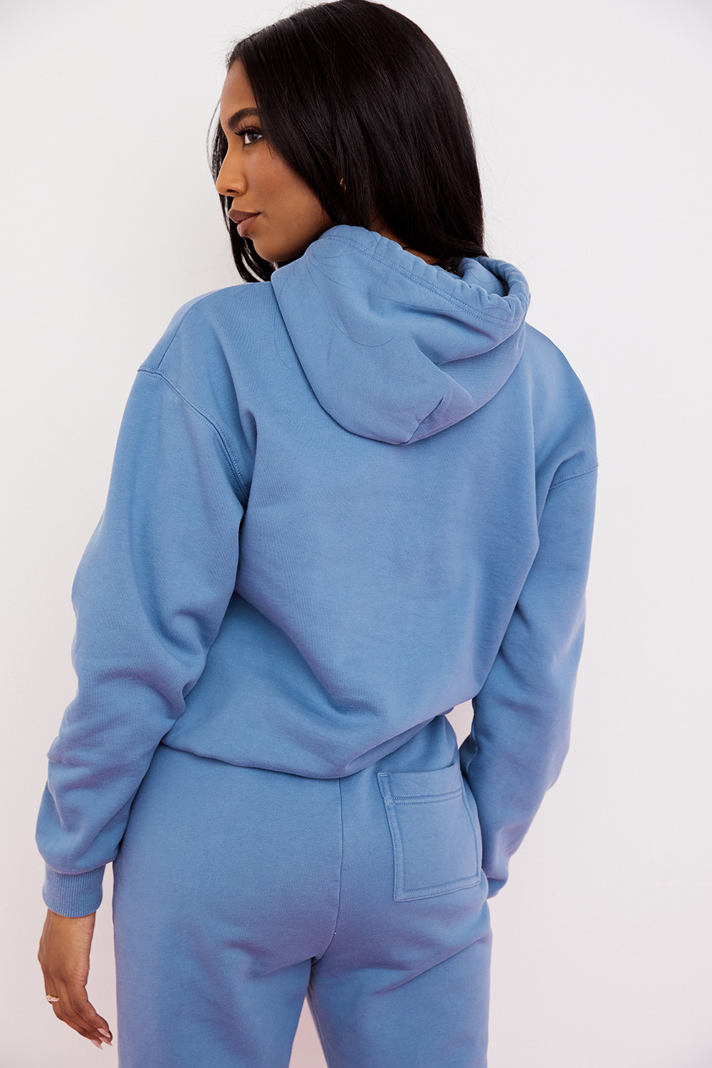 Halo Azure Cotton Fleece-Back Oversized Hoodie - luluinthesky