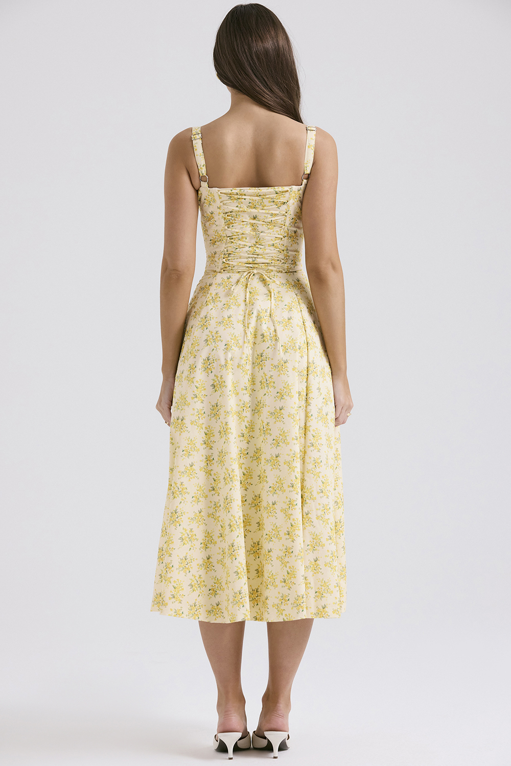 Carmen Buttercup Vintage Floral Print Cotton Bustier Sundress - luluinthesky