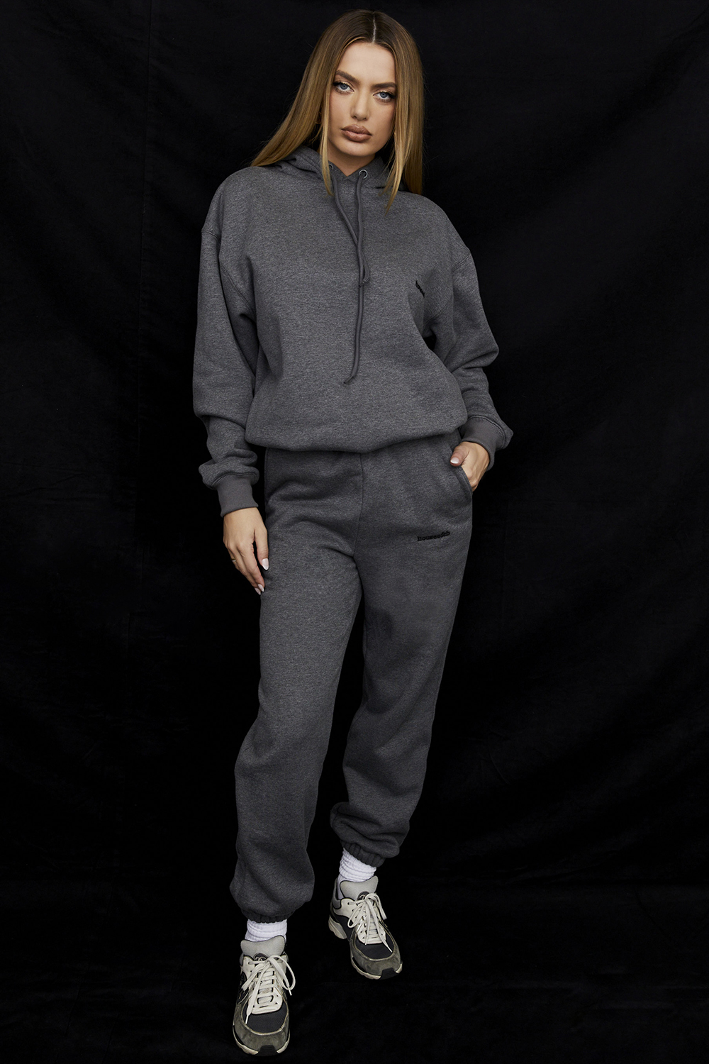 Sky Dark Grey Fleece Back Jogging Trousers - luluinthesky