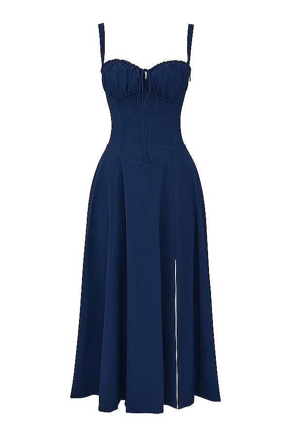 Carmen French Navy Bustier Sundress - luluinthesky