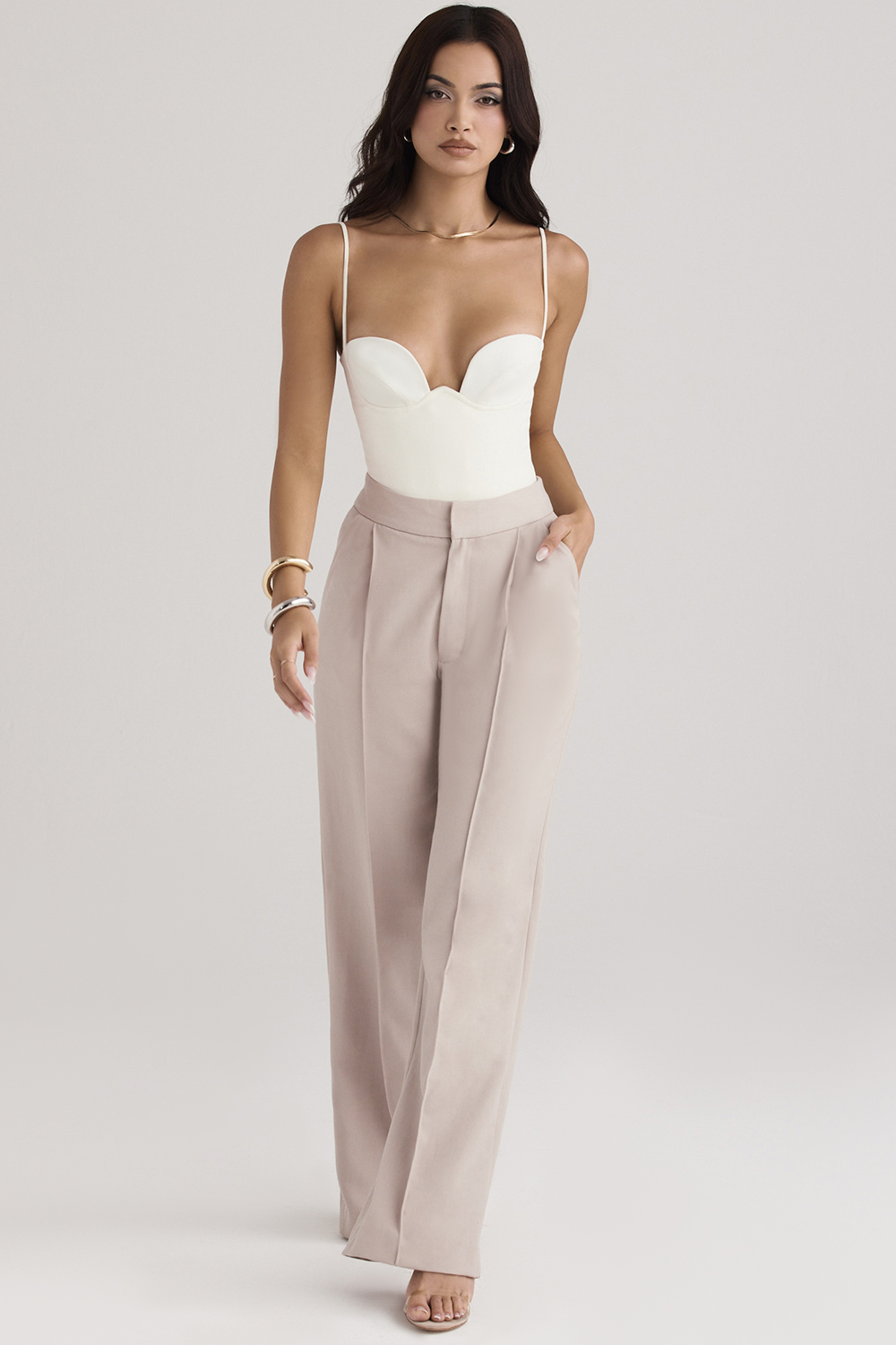 Alivia Beige Loose Fit Trousers - luluinthesky