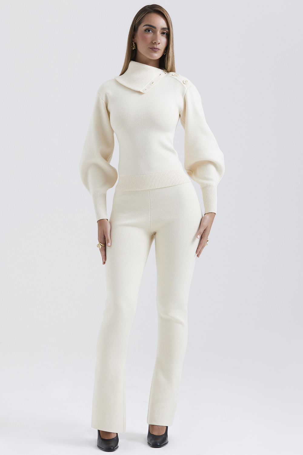 Nereida Cream Cashmere Blend Trousers - SALE - luluinthesky