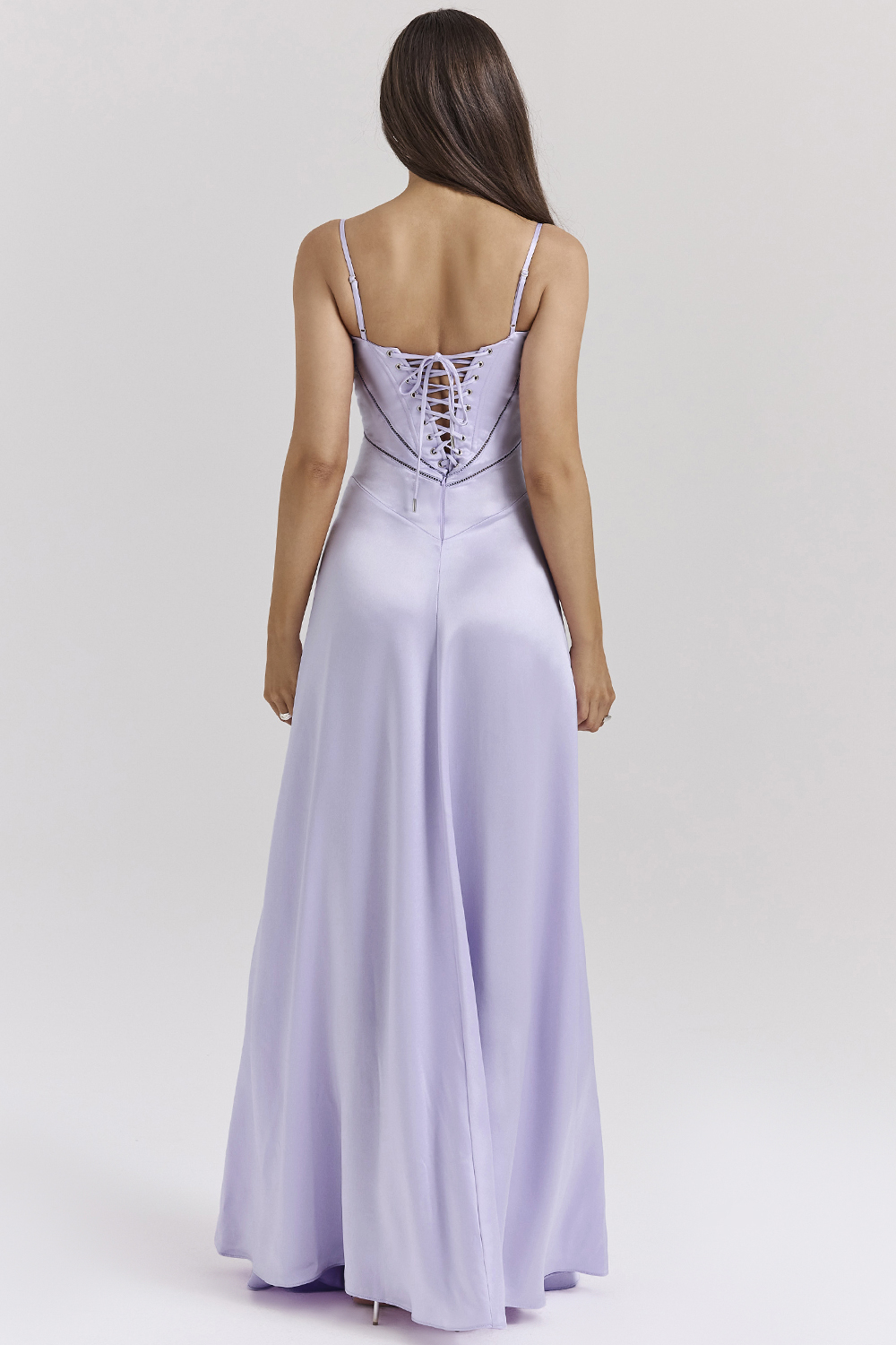 Anabella Orchid Lace Up Maxi Dress - luluinthesky