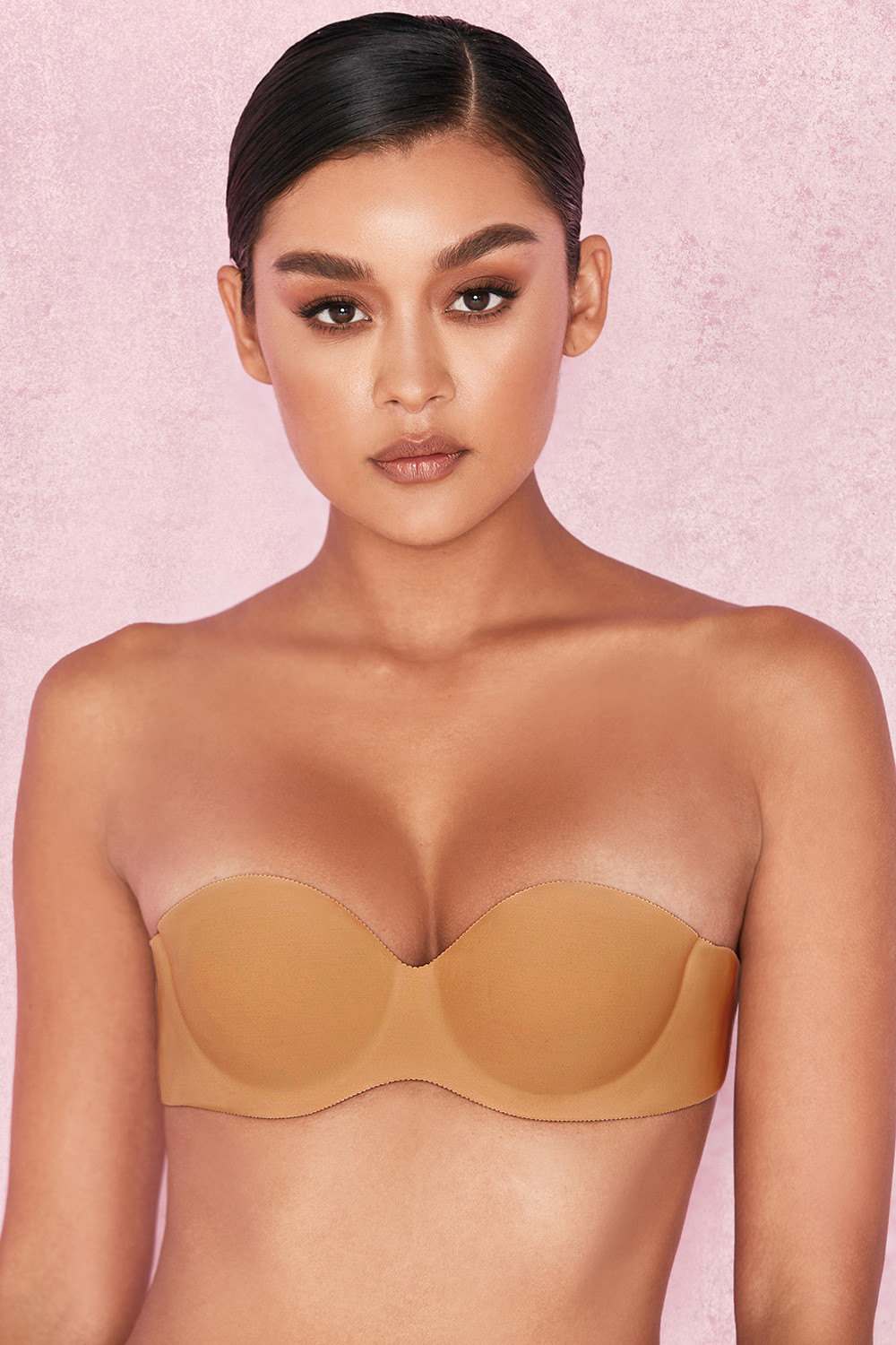 Strapless Backless Moulded Sticky Bra - Caramel - luluinthesky