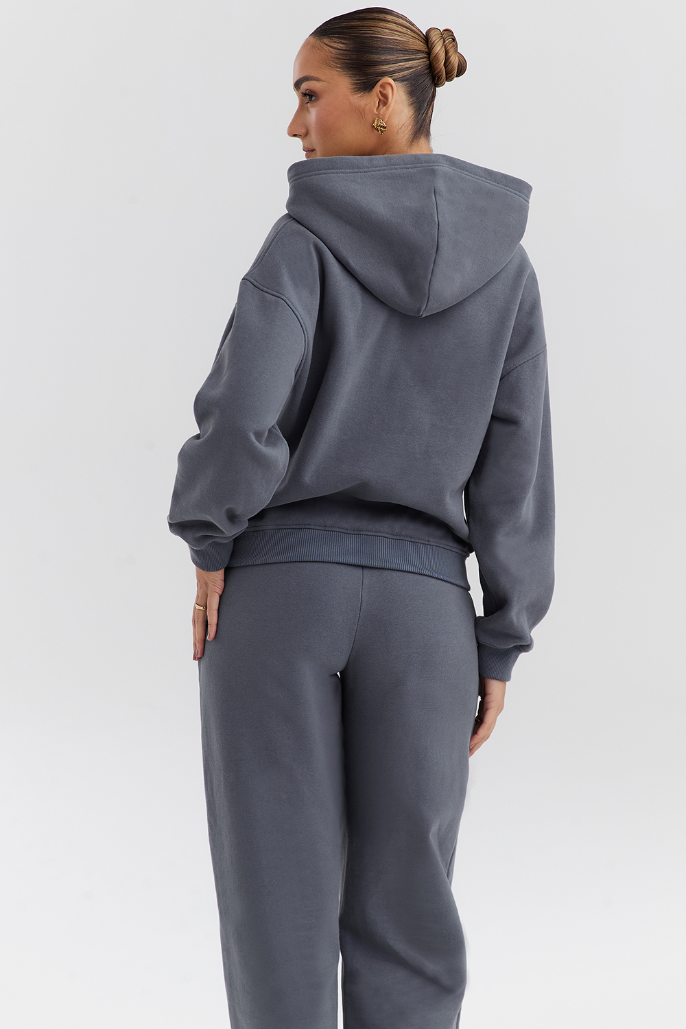 Muse Slate Cotton Fleece-Back Hoodie - luluinthesky