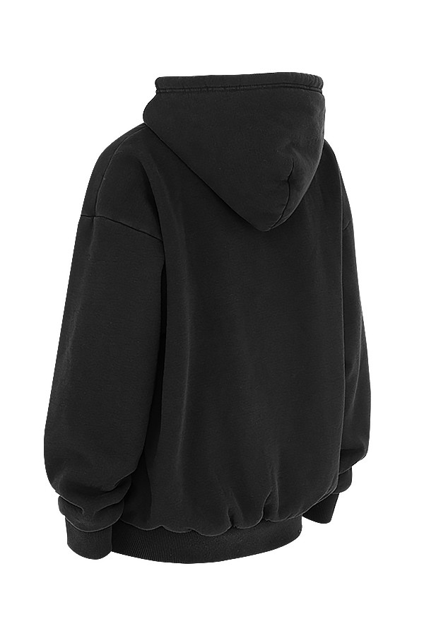 Storm Ink Cotton Fleece-Back Zip Through Hoodie - luluinthesky
