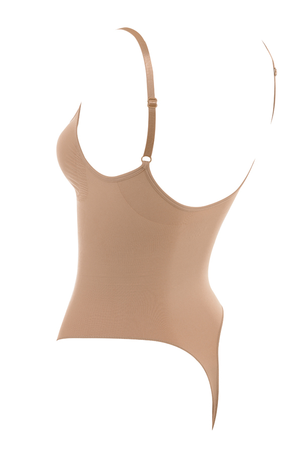Sculpting Thong Bodysuit Cafe Au Lait - luluinthesky