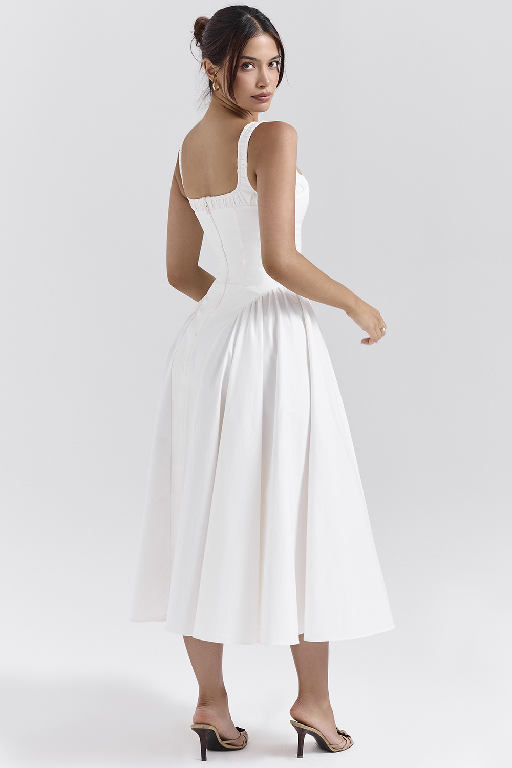 Dorothy White Cotton Midi Sundress - luluinthesky