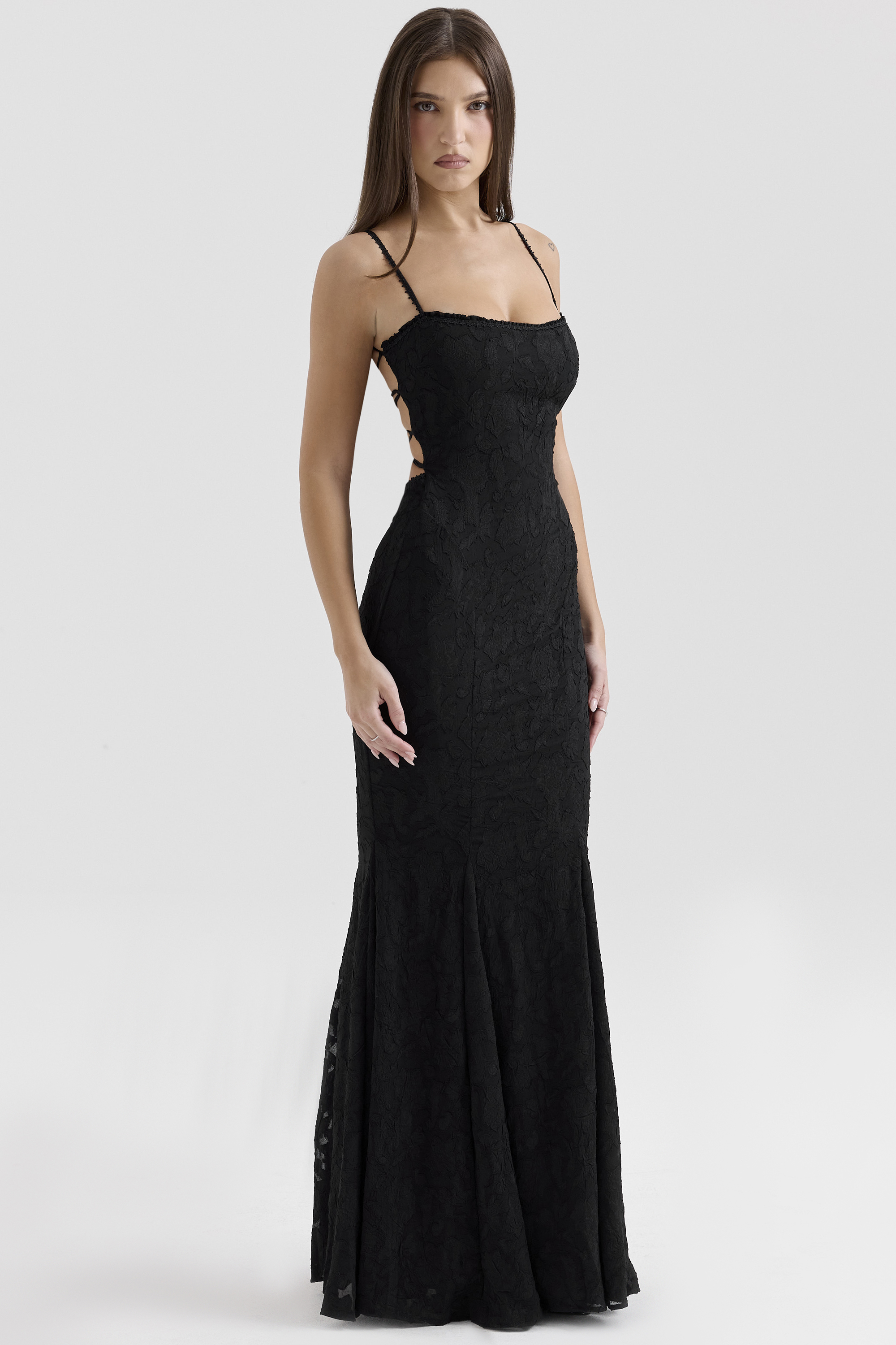 Joan Black Lace Maxi Dress - luluinthesky