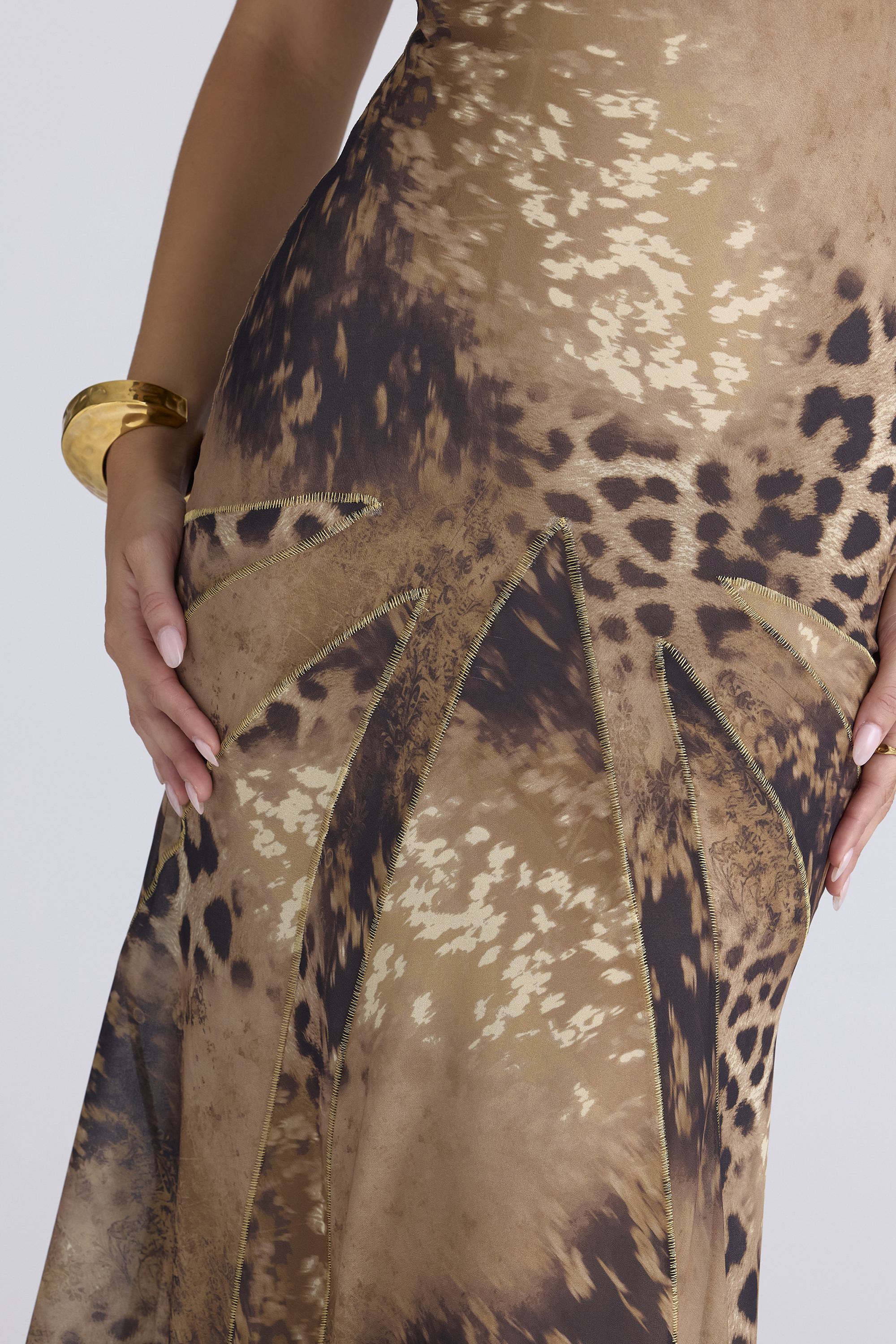 Sacha Leopard Print Georgette Panelled Maxi Dress - Limited Edition - luluinthesky
