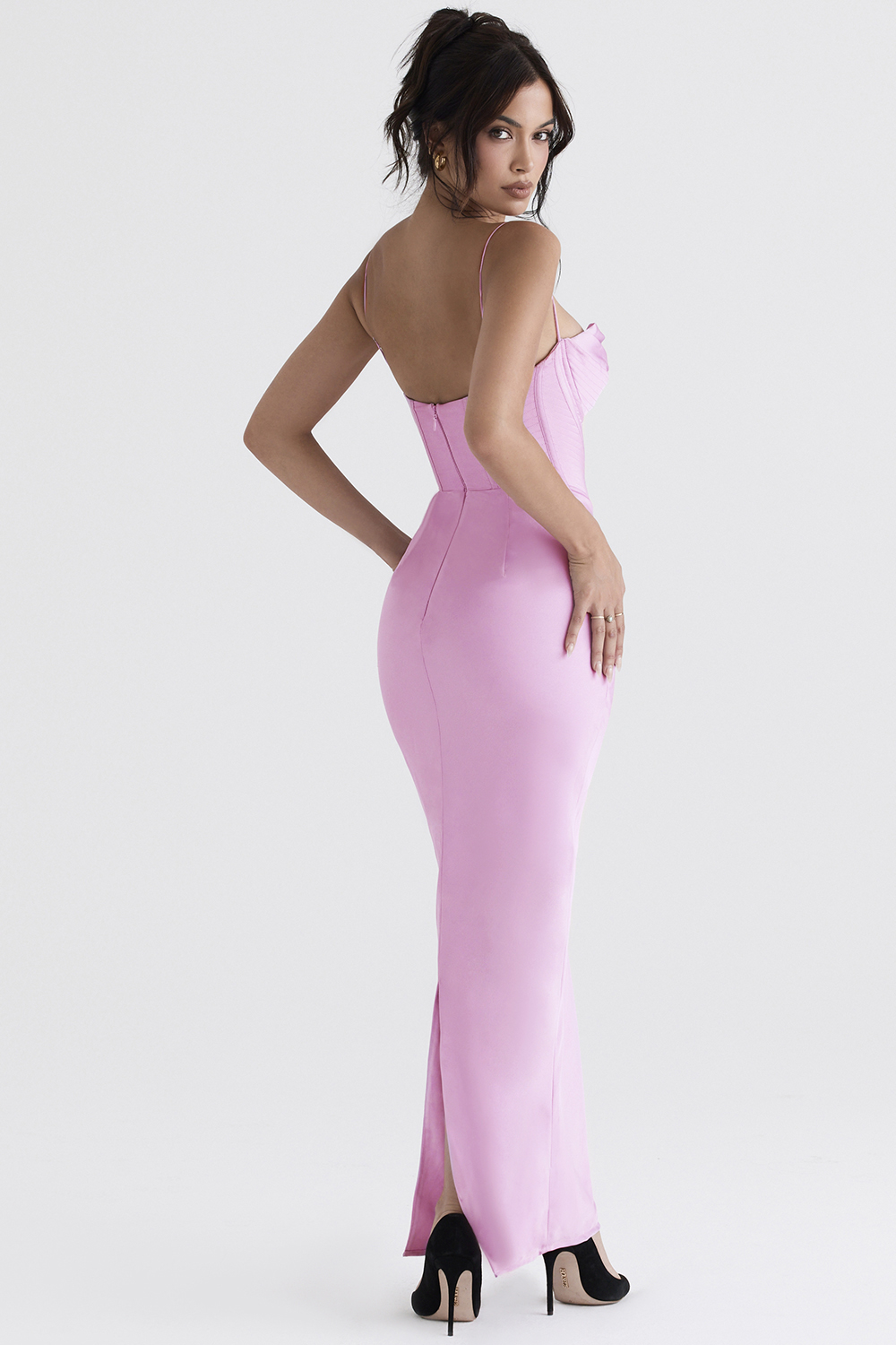 Charmaine Pink Corset Maxi Dress - luluinthesky