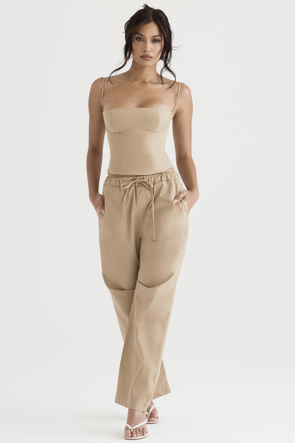 Audette Camel Structured Corset - luluinthesky
