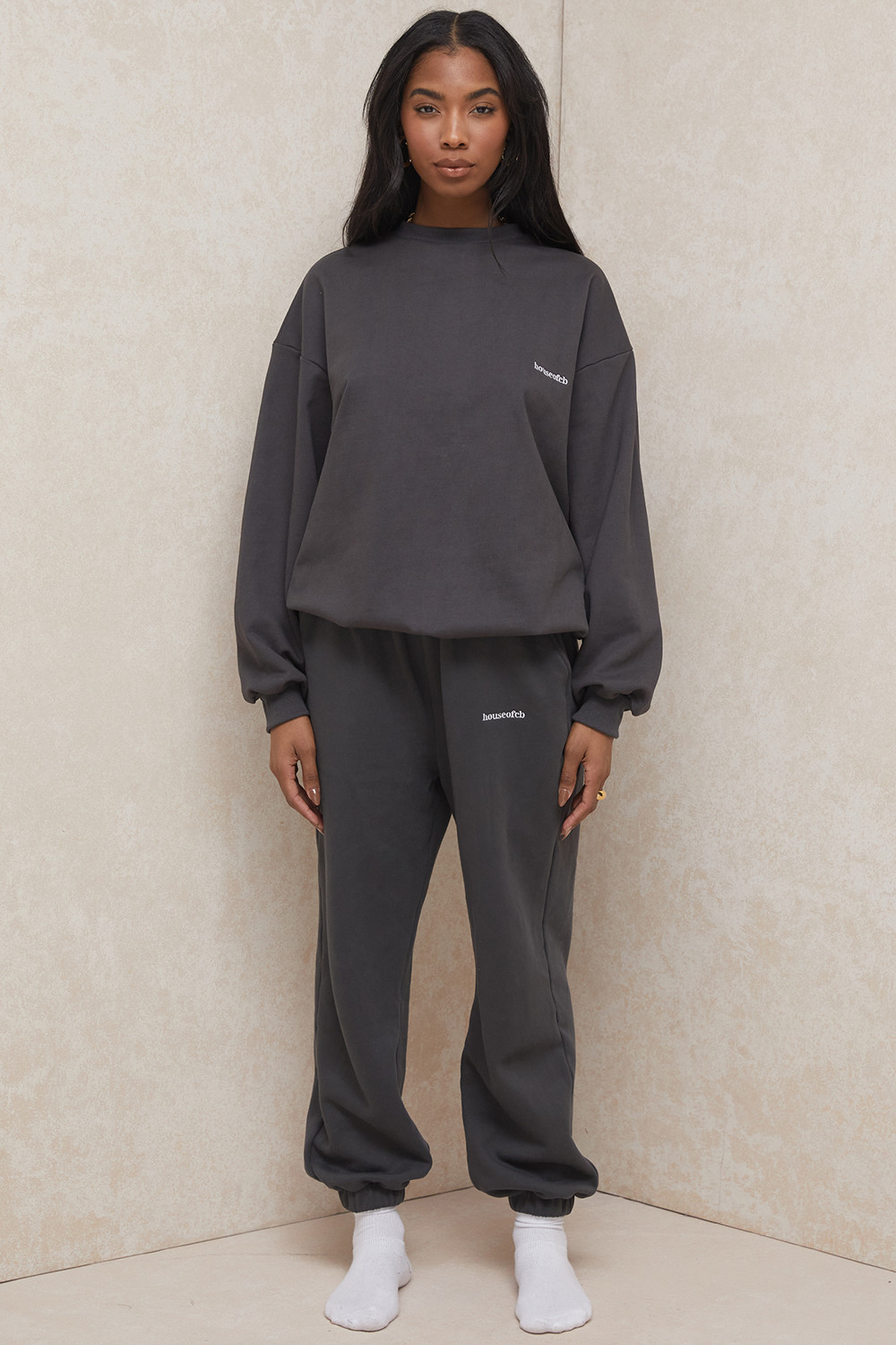 Sky Charcoal Fleece Back Jogging Trousers - luluinthesky