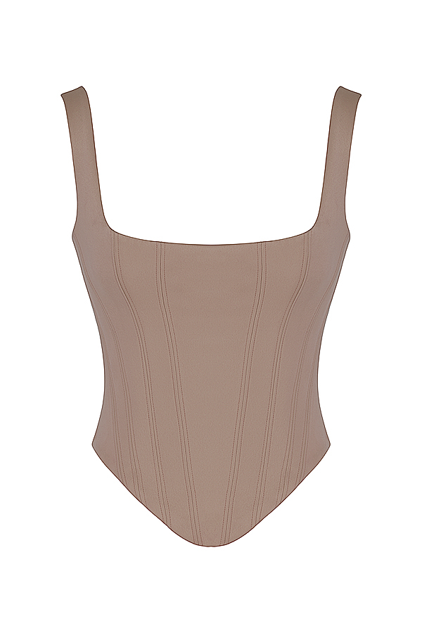 Rafa Stone Satin Longline Corset - luluinthesky