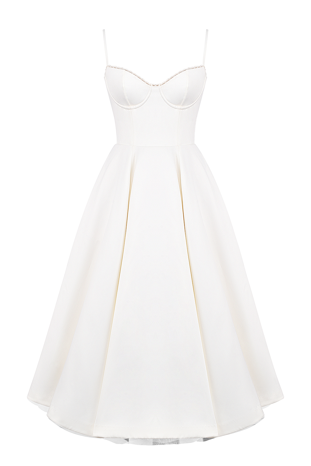 Mademoiselle White Tulle Midi Dress - luluinthesky