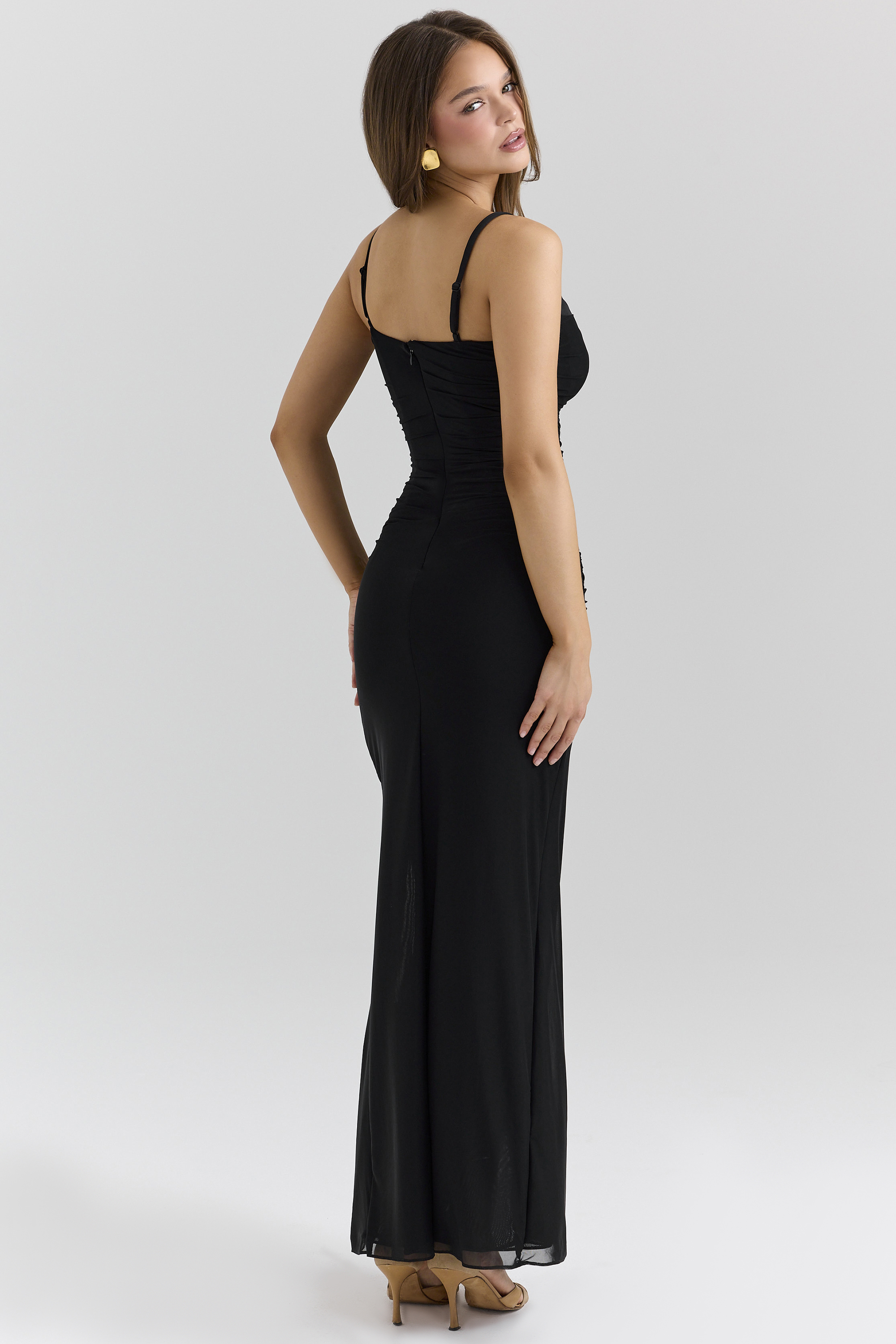 Lini Black Mesh Maxi Dress - luluinthesky