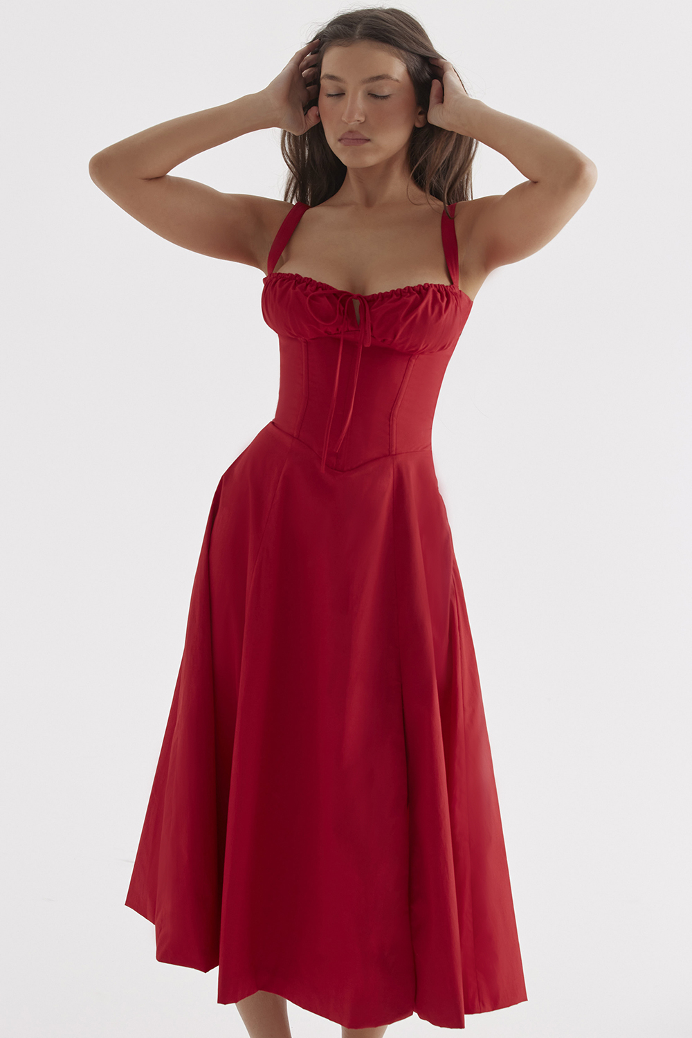 Carmen Red Rose Bustier Sundress - luluinthesky