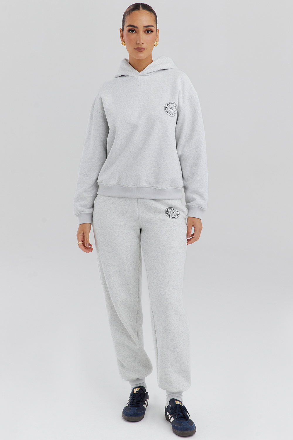 Coast Light Grey Marl Fleece Back Jogging Trousers - luluinthesky