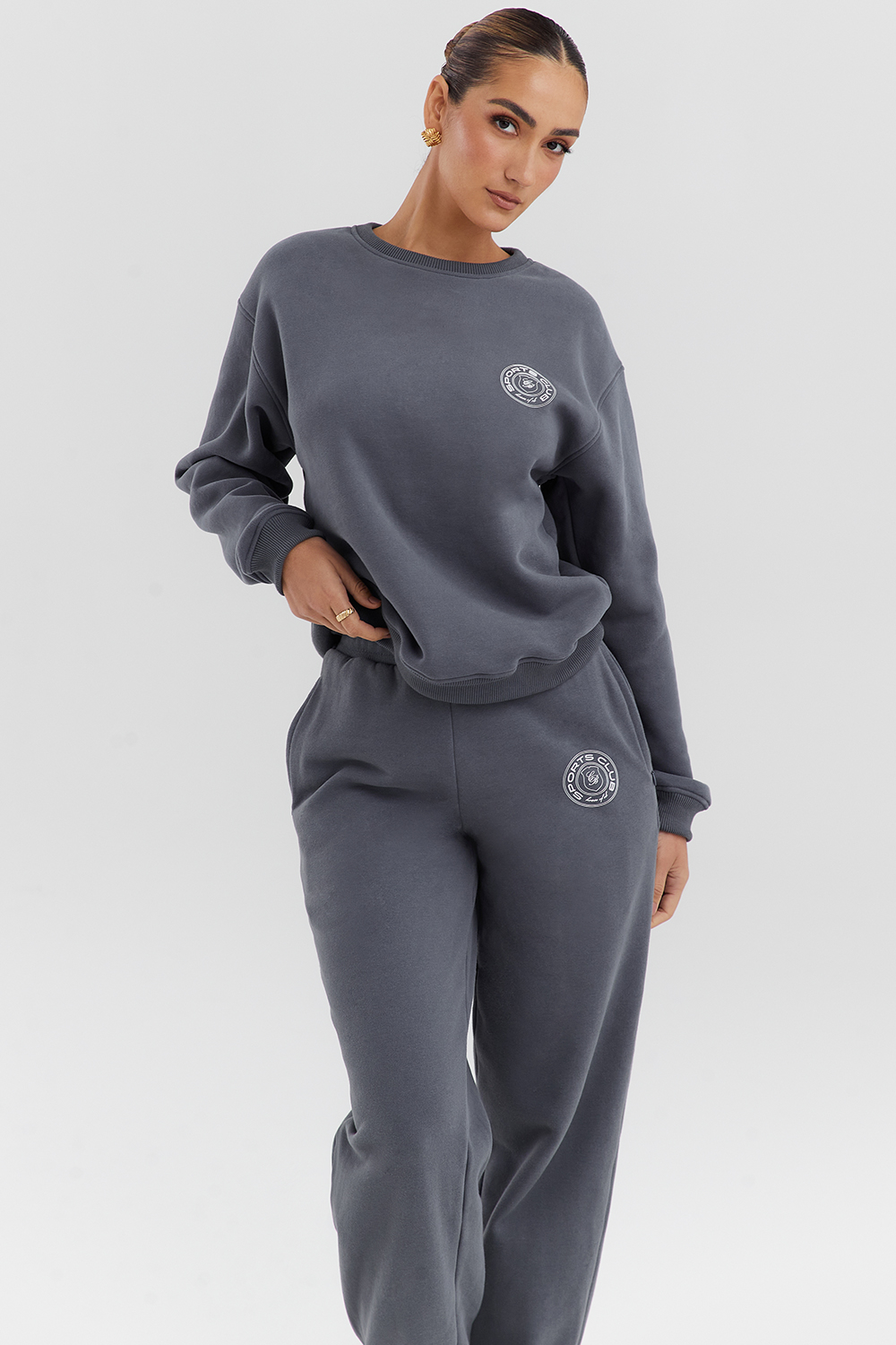 Haze Slate Crew Neck Sweatshirt - luluinthesky