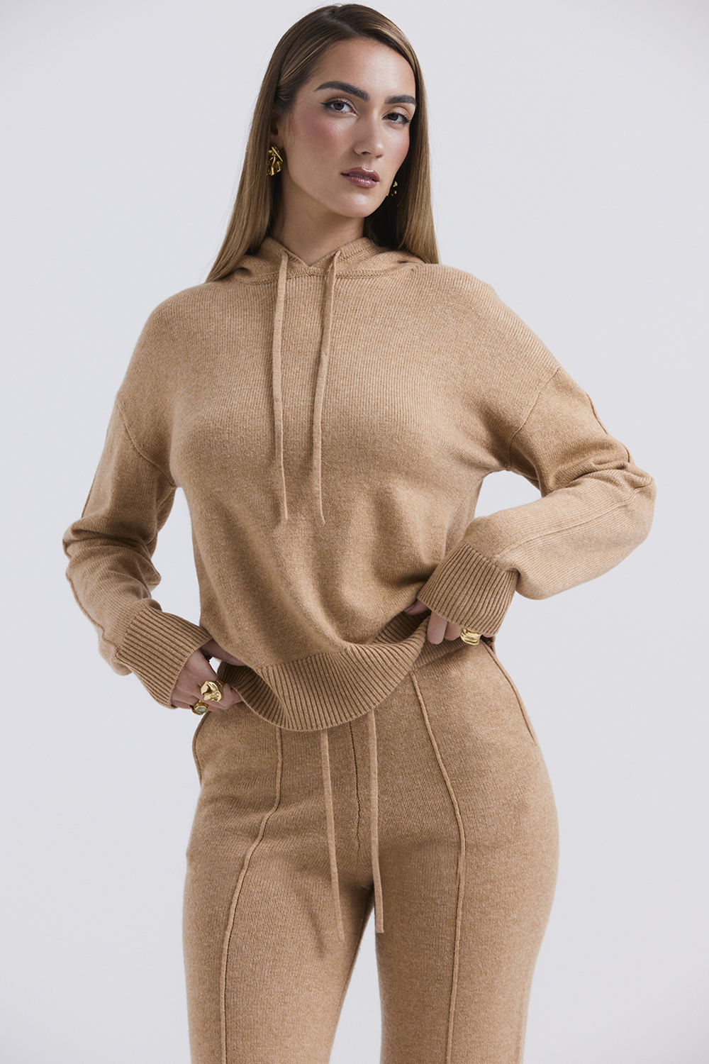 Jionni Camel Cashmere Blend Hoodie - SALE - luluinthesky