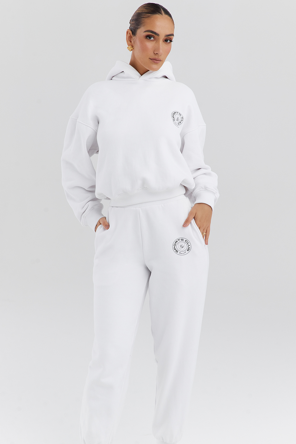 Muse White Cotton Fleece-Back Hoodie - luluinthesky