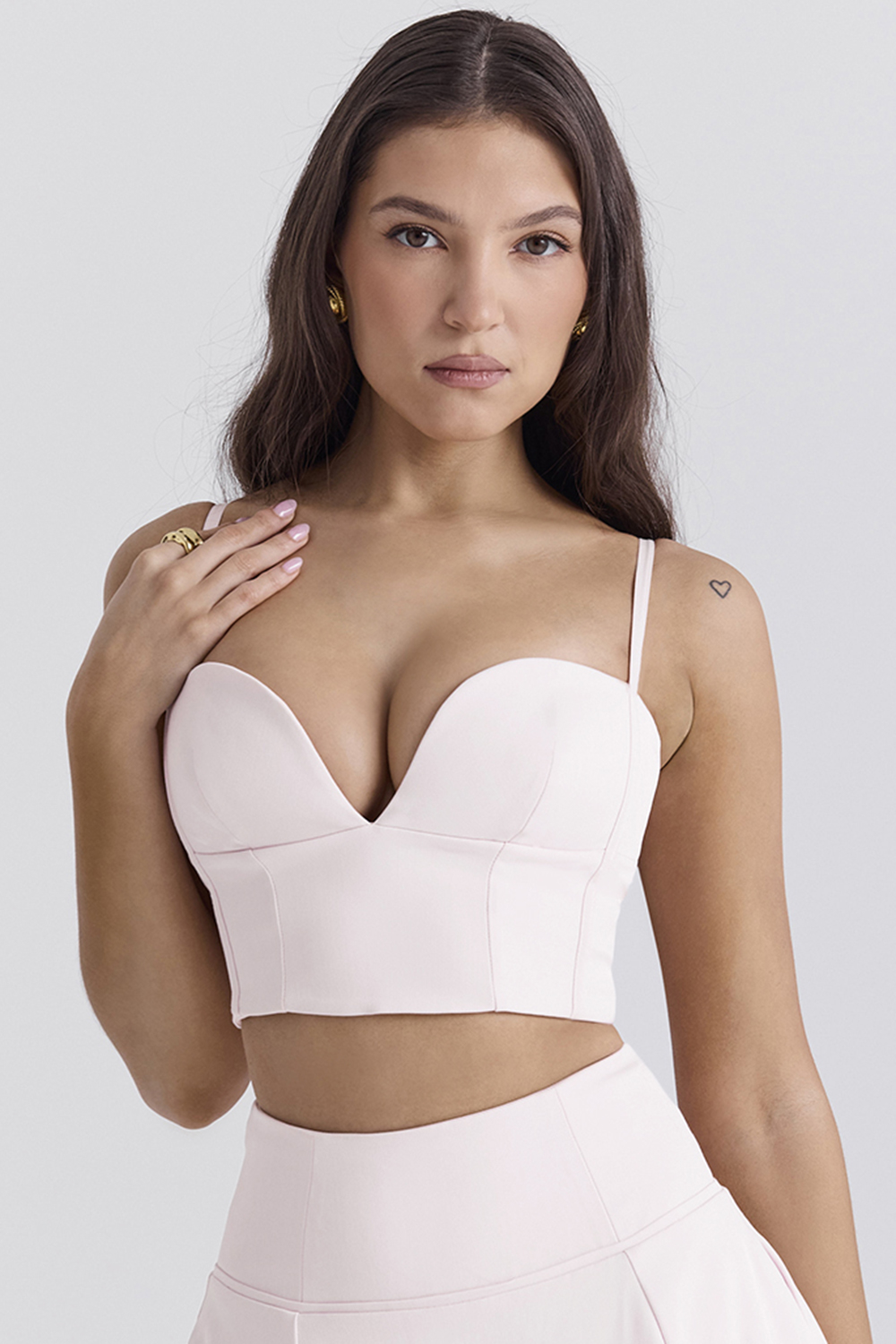 Pabla Ballerina Pink Cropped Bralette Top - luluinthesky