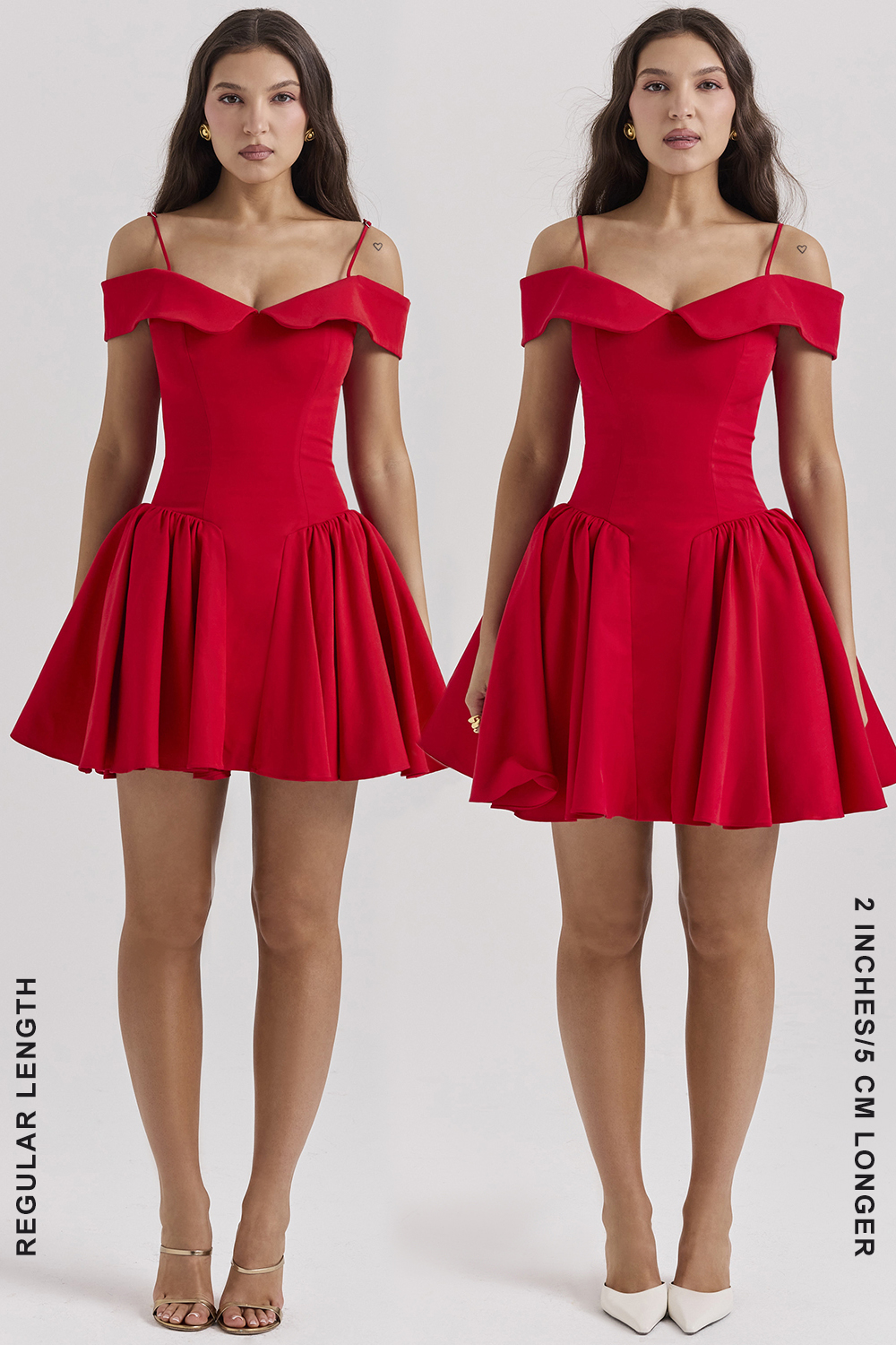 Elida Scarlet Off Shoulder Mini Dress - luluinthesky