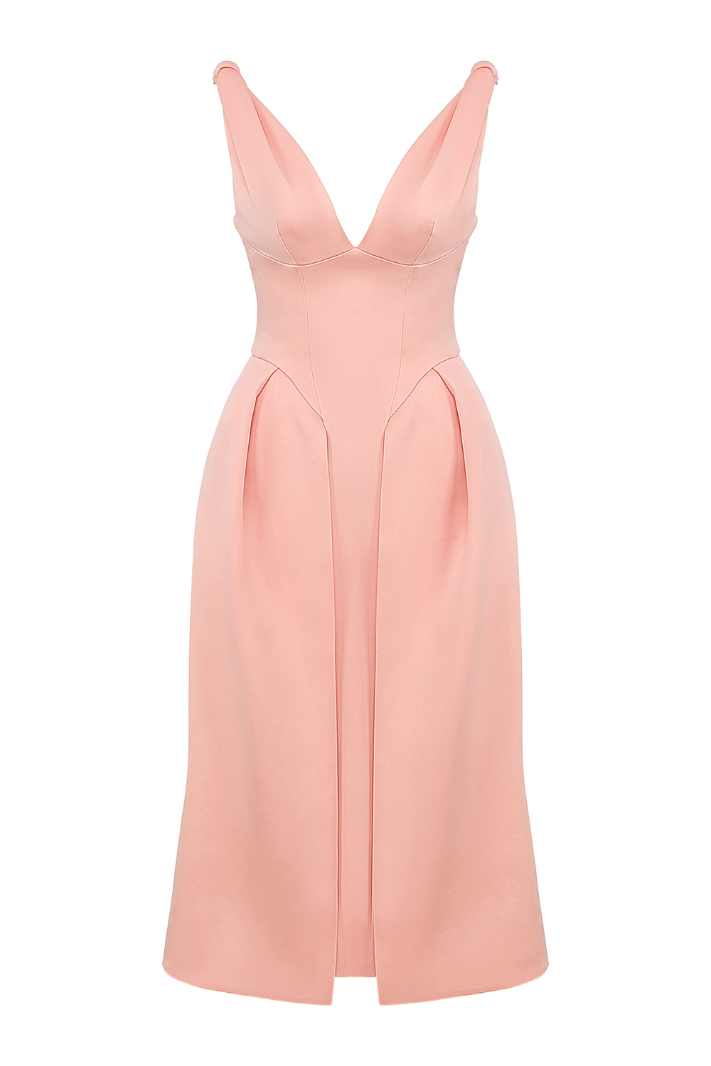 Paloma Peach Satin Pleated Midi Dress - SALE - luluinthesky